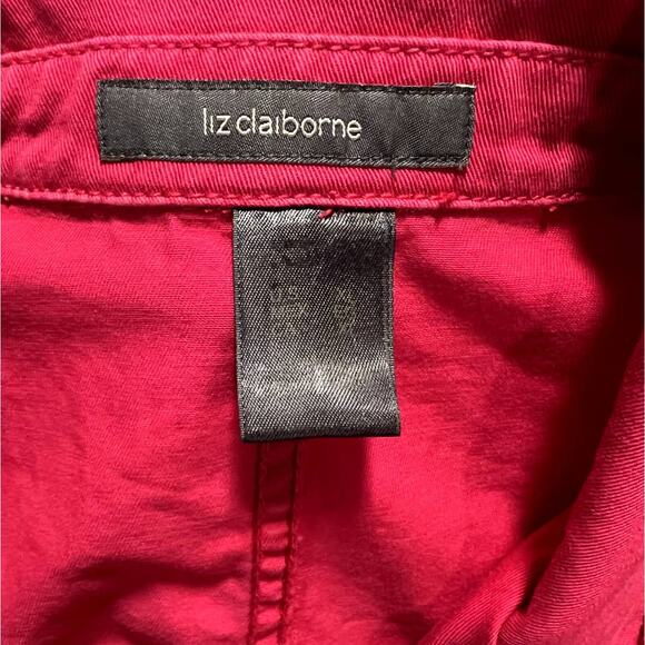 Liz Claiborne, Pink Blazer Jean Jacket, Beaded Collar, XL - Picture 3 of 11